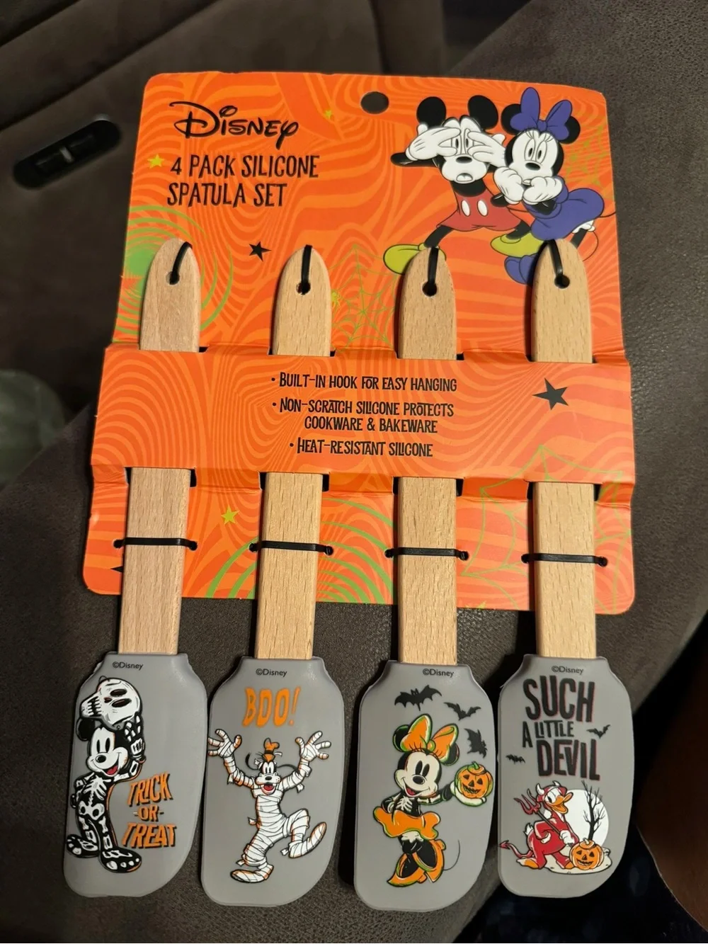 Disney Halloween Spatula Set with Wooden Handles & Silicone Tip